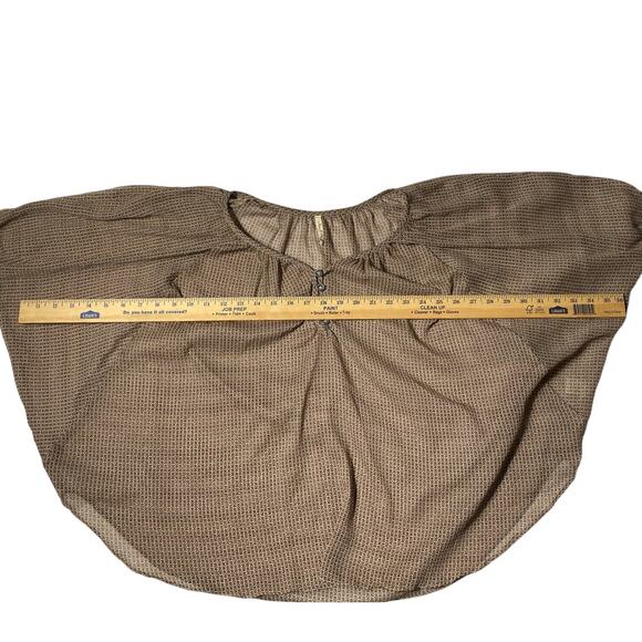 Sheer Top Bohemian cottage core Gauzy Boho Country Poncho Baggy Peach Print Clay - Picture 10 of 10